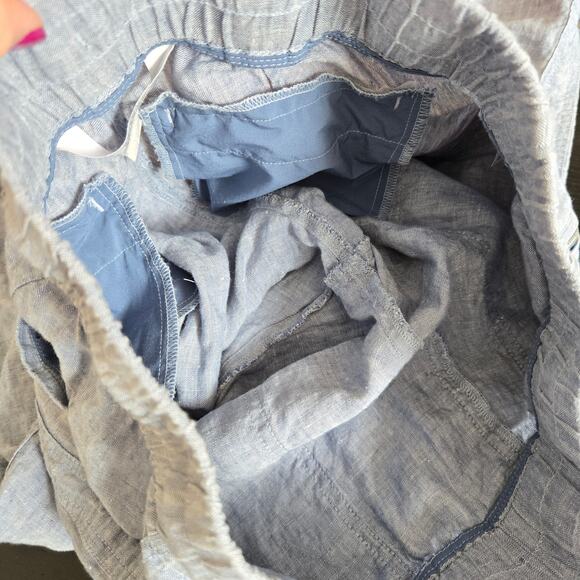 Athleta Cabo Linen Joggers Chambray Blue Elastic Waist Coastal Women 4 - Picture 8 of 11